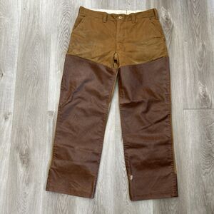 Vintage 50s Stream Field Pants Mens 34x30 Brown Hunting Brush Canvas Double Knee